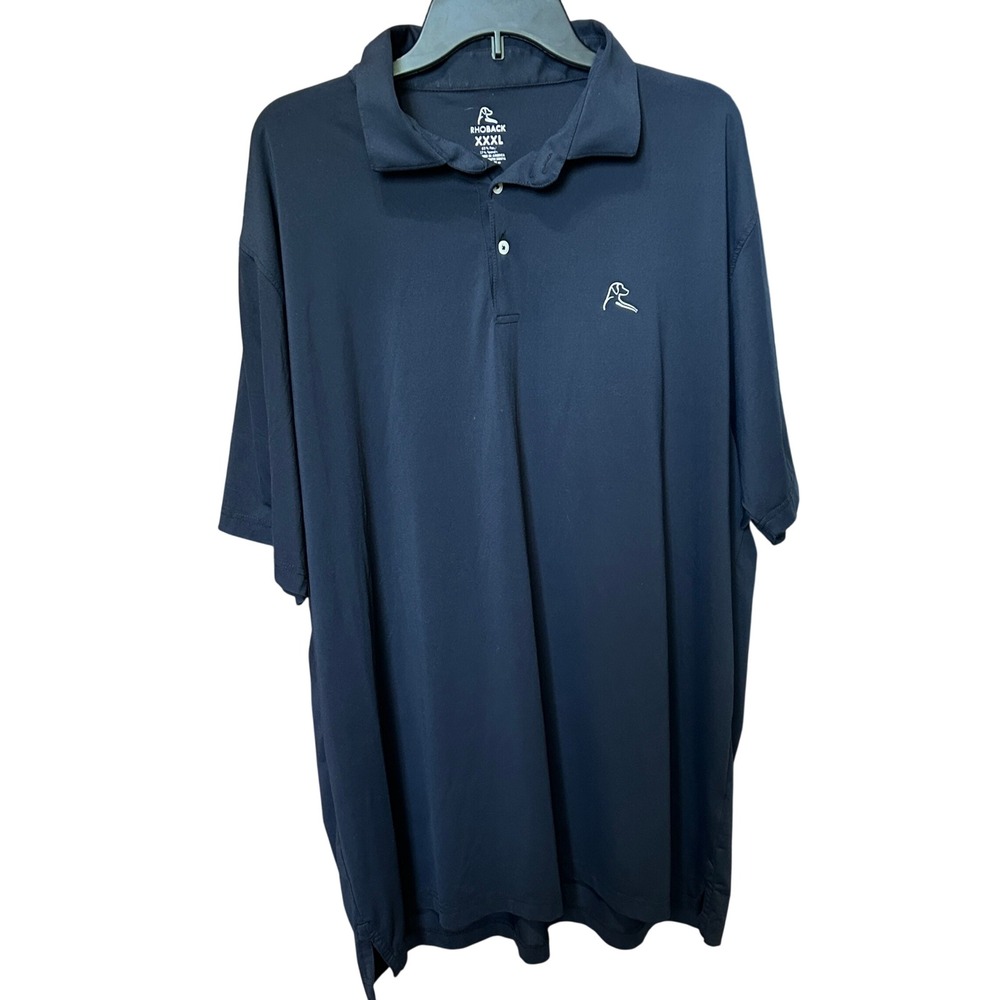 Rhoback Performance Polo Shirt XXXL Black Stretch Golf Top
